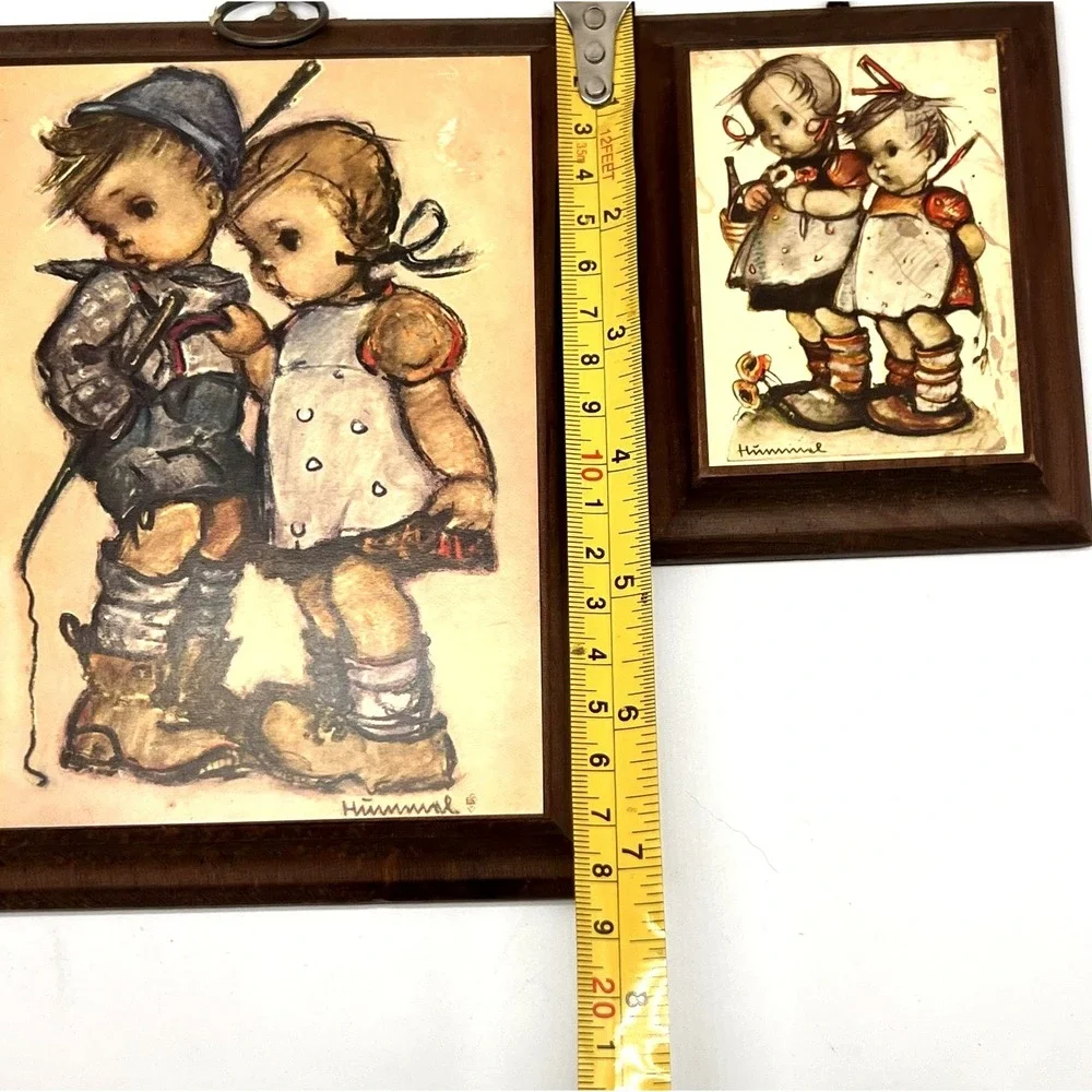 Vintage Hummel Wood Wall Plaques Lot of 3 Hanging Wall Art Boy and Girl Panels - Picture 3 of 16